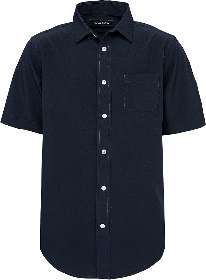 Nautica Boys' Big School Uniform Short Sleeve Performance