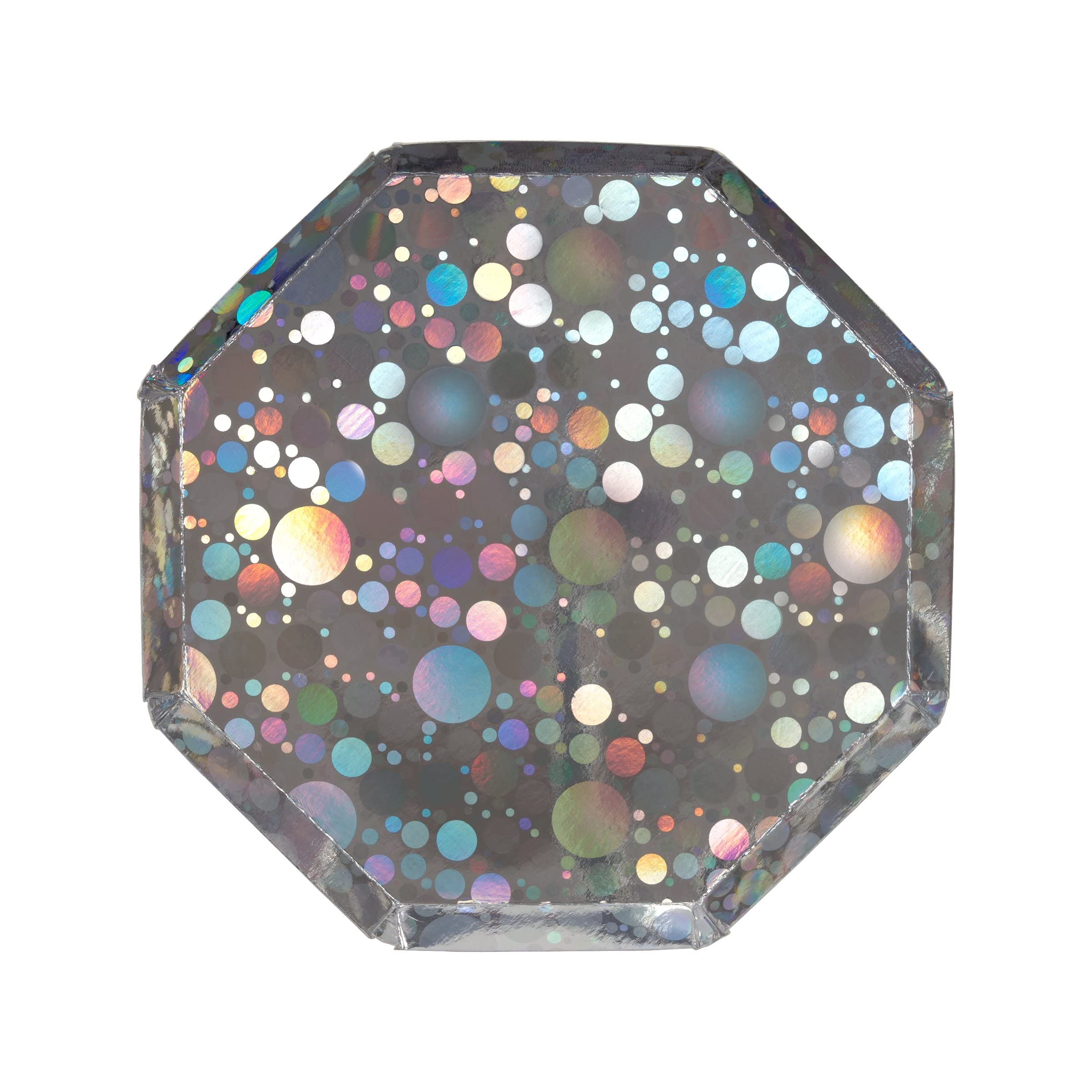 Meri Meri Holographic Silver Bubble Side Plates (Pack of 8)