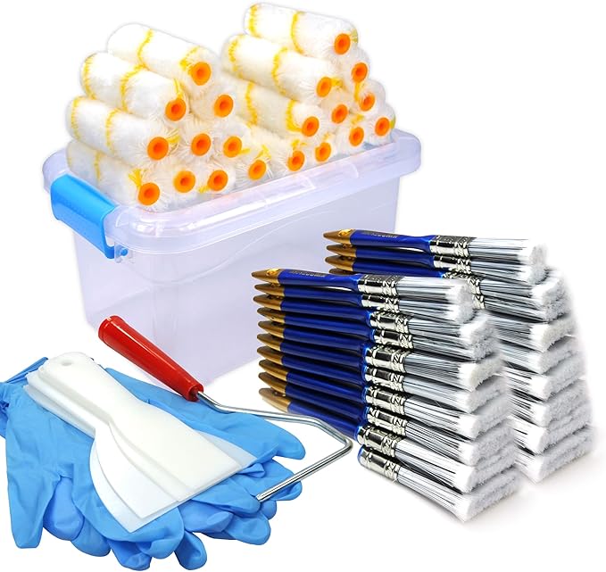 kingorigin gran nuevo 50 piezas Kit de Pintura Brocha, rodillo de
