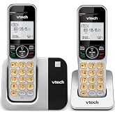 VTech 2-Handsets Cordless Phone System for Home with Call Block, Large Display &amp; Buttons, Backlit Screen, Full-Duplex Speakerphone, Caller ID/Call Waiting, DECT 6.0, Table &amp; Wall Mountable | CS5319-2