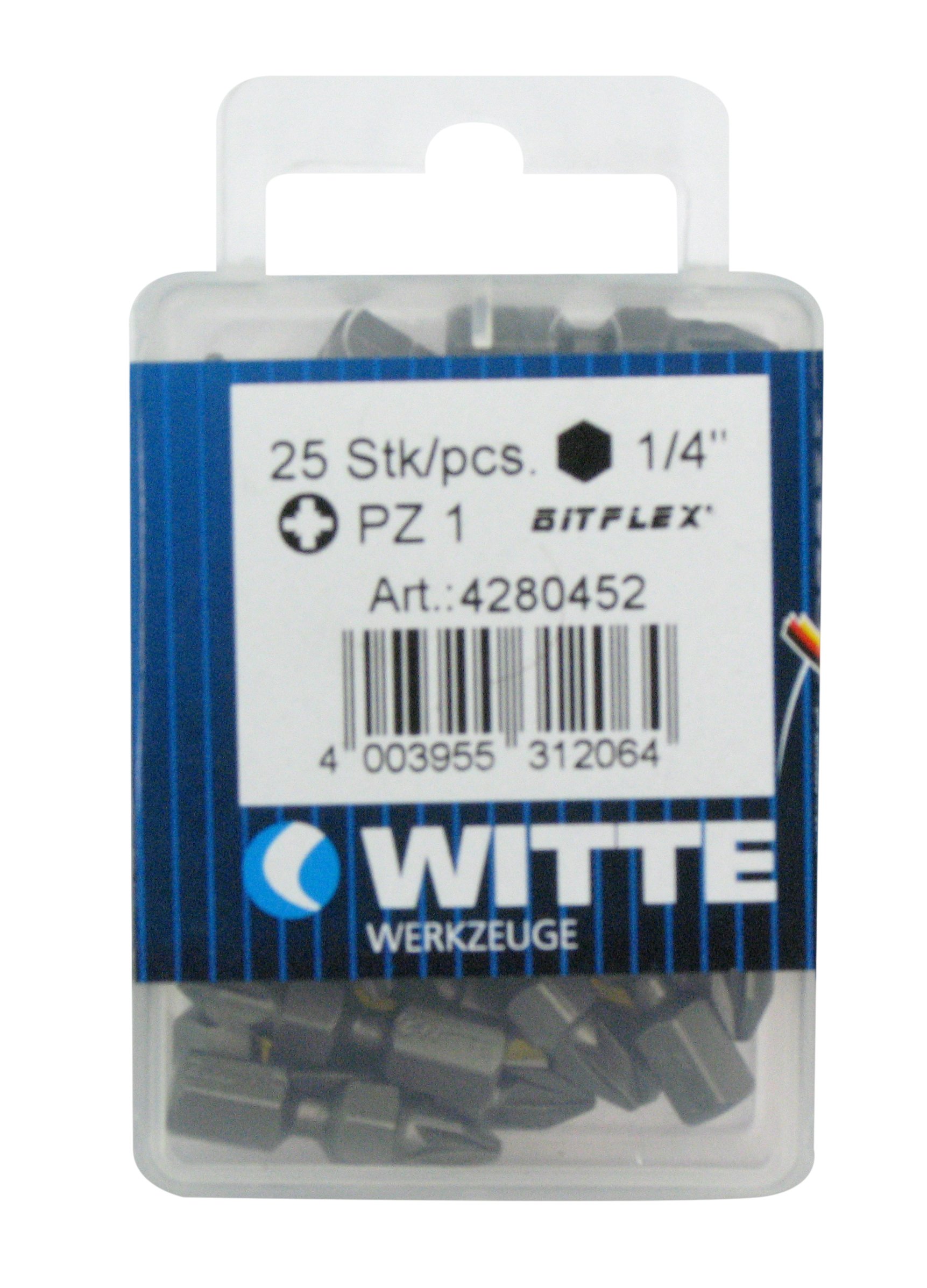 WITTE 428045-25 Puntas en cajita de plástico Largo 25 mm (PZ 1 BITFLEX)