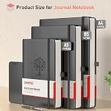 Smarpau Lined Journal A4 Hardcover 320 Pages 100gsm Thick Paper Black Leather view 2