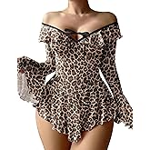 Avidlove Sexy Lingerie Babydoll Rave Ruffle Dress Off Shoulder Long Sleeve Nightgowns Outfits For Women S-XXL