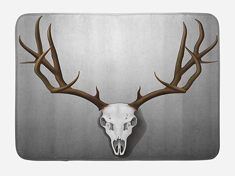 Buy Lunarable Antler Bath Mat Realistic Deer Skull With Large