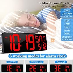 Large Digital Wall Clock with Remote Control