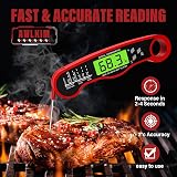 AWLKIM Instant Read Meat Thermometer, Waterproof, Backlit Digital Probe view 2