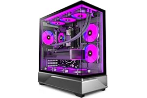 KEDIERS ATX Mid Tower PC Case Pre-Installed 6 × 120mm PWM ARGB Fan, Computer case with Panoramic View Tempered Glass Front & 