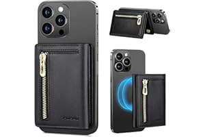 nuoku Designed for Magsafe Wallet, Leather Magnetic Card Holder for iPhone 14 Pro Max/14 Pro/14 Plus/14 and 13/12 Series, NOT Compatible with 13/12 mini