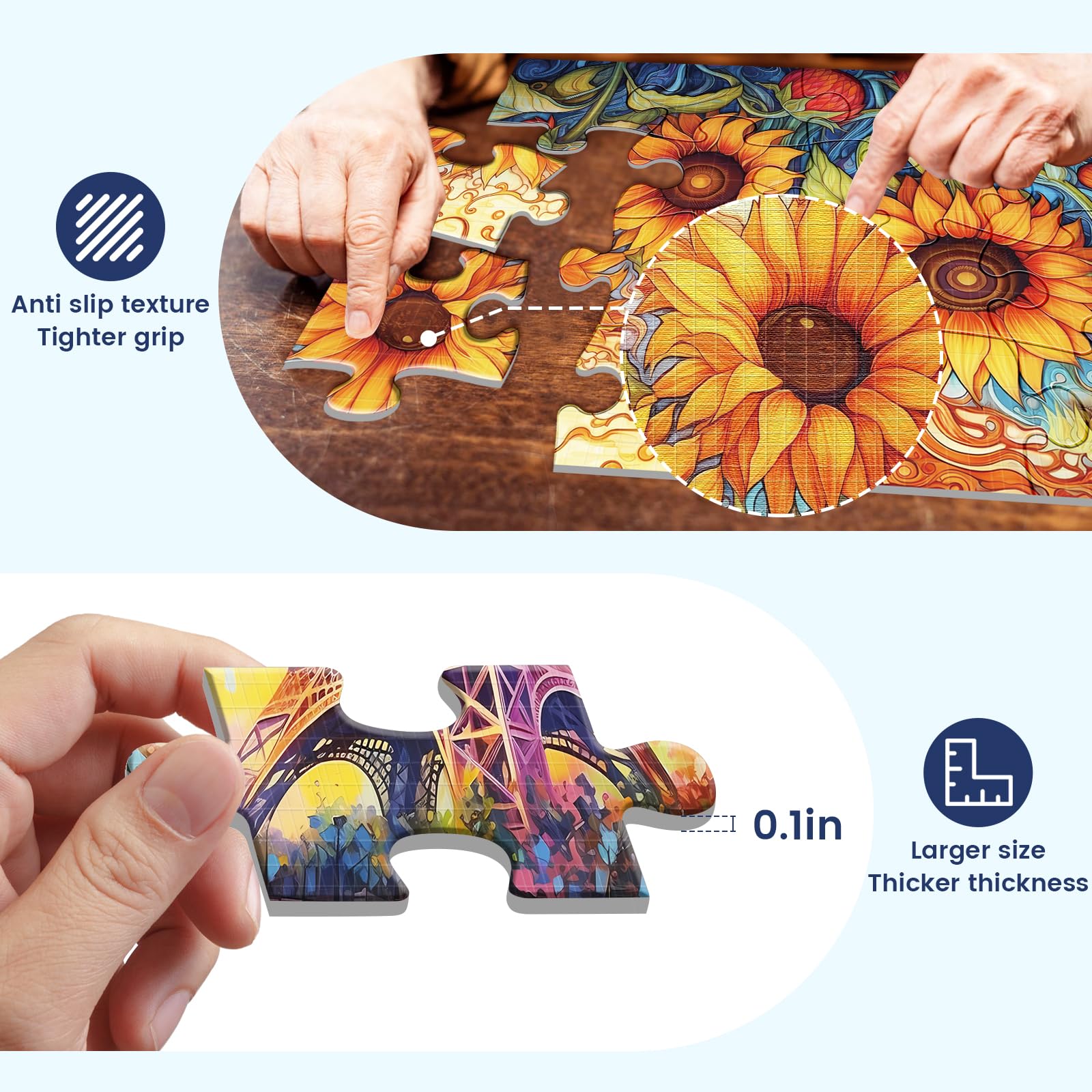 6 Pack 16 Large Piece Puzzles for Seniors Puzzles Dementia Alzheimer's Products and Activities Alzheimer's Puzzle Elderly Adults Cognitive Game Gift for Patients in Nursing Home with 6 Storage Bags