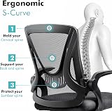 Blisswood Adjustable Office Chair Mesh Desk Chair with 90° Armrests Grey view 7