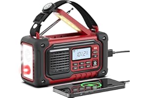 SIYEGK Emergency Weather Radio, AM/FM/SW/NOAA Hand Crank Radio with 10000mAH/37000mWh Portable Large Capacity, USB/Solar/Hand Crank Charging, AAA Battery Operated, SOS Alarm & Flashlight