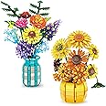 Flower Building Set – Wildflowers & Van Gogh Sunflowers Art Collection for Adults, Compatible with Lego Flowers, Creative Home Décor for Women, Girls 14+, 11001 & 11002