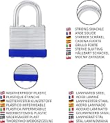 BELLE VOUS Heavy Duty Padlocks 12 Pack 6mm Shackle Outdoor Weatherproof view 4