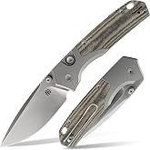 Vosteed Psyop EDC Pocket Knife - 2.99" S35VN Satin Blade, Drop Point - Top Liner Lock, Green Norplex UltreX&trade; Micarta Handle - Hunting, Fishing Knives - A2218