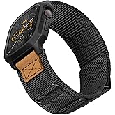 SUNFWR Bands Compatible with Apple Watch 42mm with Case,Rugged Nylon Sport Apple Watch Strap with Protective Cover for iwatch Series 3/2/1 for Men (Black, 42mm)