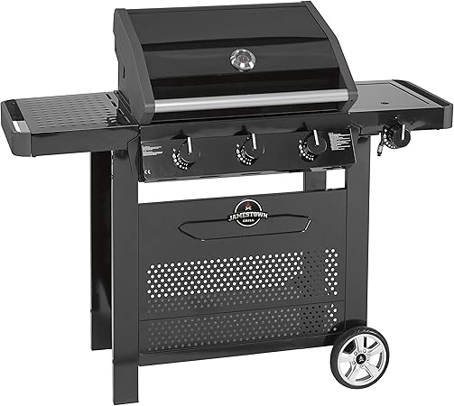 Jamestown Percy 3 Brenner Gasgrill Mit Direkter Und Indirekter Grillfunktion Inkl Seitenbrenner Hochwertiger Grill Fur Terrasse Balkon Und Garten Amazon De Garten