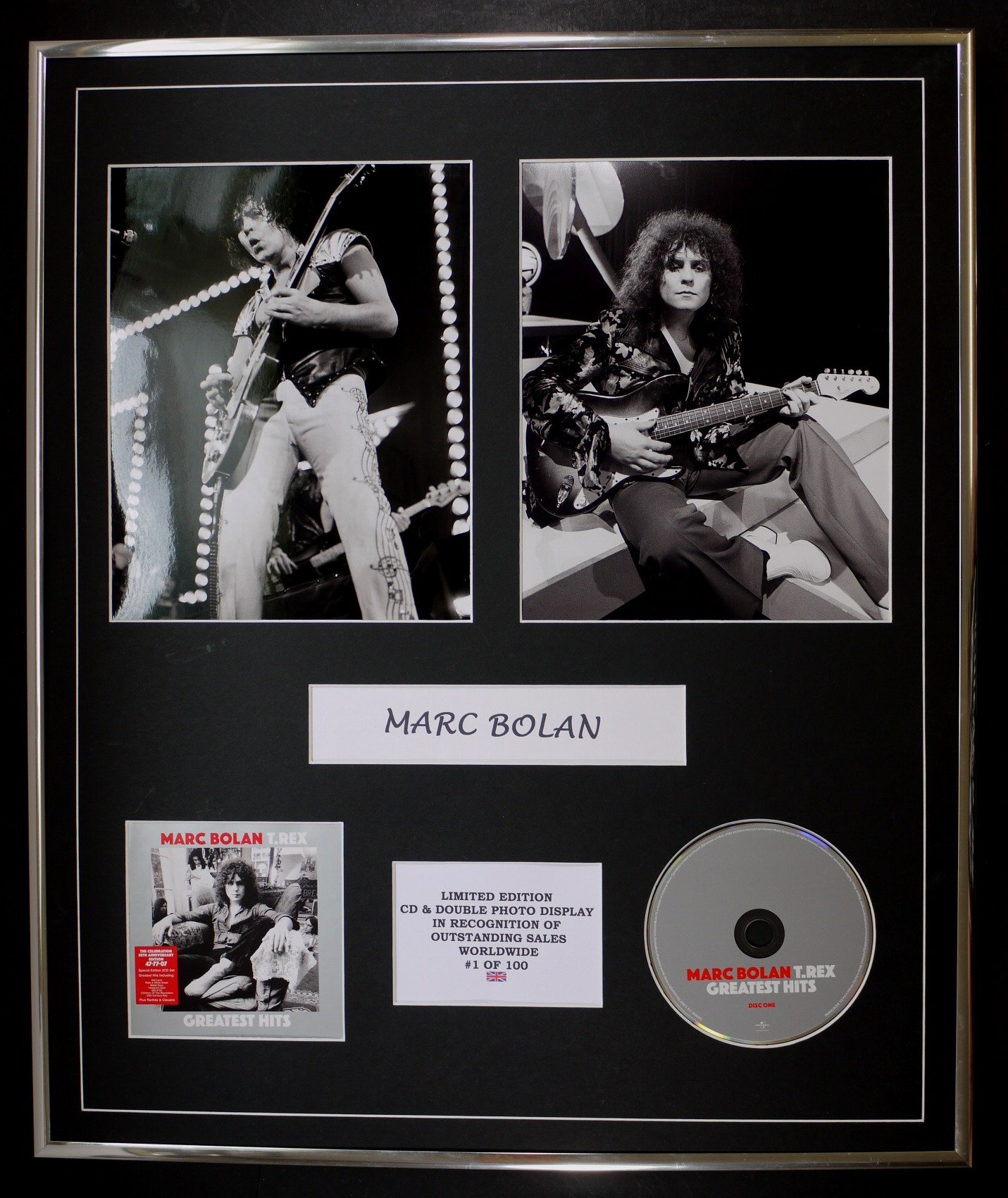 MARC BOLAN/CD & DOUBLE PHOTO DISPLAY/LTD. EDITION/COA/GREATEAT HITS