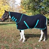 Country Pride High Neck Fleece Cooler for Horses, Teal, Large | 300gsm Polar Fleece Horse Blanket, Post-Workout Blanket, Double Buckle Front, Adjustable Neck and Leg Straps