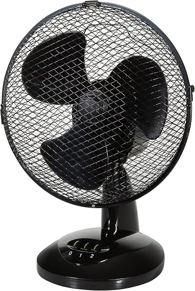 Zanussi 9 Inch Portable Desk Fan 2 Speeds 90° Oscillation Black