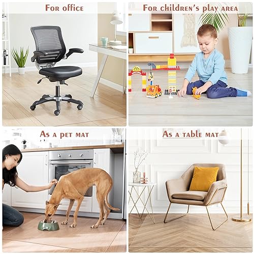 HappyTrends Office Chair Mat for Carpet-47 x47 Transparent