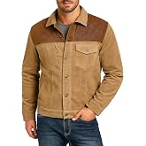 Men's Brown Suede Leather Fur Shearling Collar Jacket - Black Leather Motorcycle Jacket Men - Brown Corduroy Coat