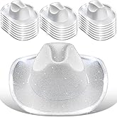 Tisancy 20 Pack Lights Cowboy Cowgirl Hat LED Flashing Light Up Hat for Western Bachelorette Party Wedding Bridal