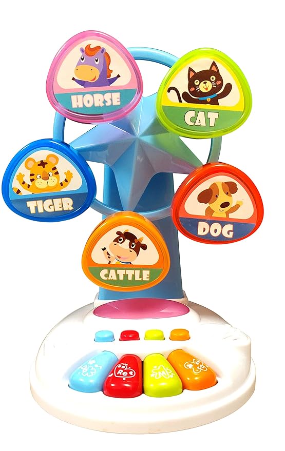 Kiddale Music Keyboard Ferris Wheel Toy Musical Piano with Lights Toy-Multicolor
