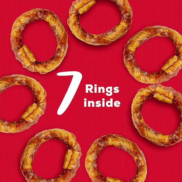 COUNTRY KITCHEN RAWHIDE FREE RINGS DOG CHEWS, MADE WITH REAL BEEF, 7 COUNT