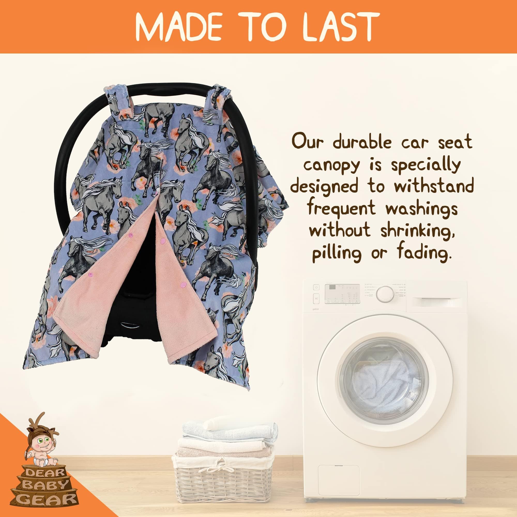 Dear Baby Gear - Car Seat Canopy - Infant Car Seat Covers - Carseat Canopy for Boys and Girls - Car Seat Cover w/Snap Opening - 40