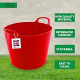 Neat. 42L Flexi Tubs Pack Red with Handles - Large Garden Buckets 3 Pack view 4