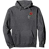 Skeleton Hand Red Rose Flower Pullover Hoodie