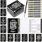 Spakon 10 Sets Religious Christian Party Favor Gifts Bulk for Valentines Church Pastor Ministry Journal Notepad Spiral Planner Notebook with Bible Verse Pen for Sunday Teacher Clergy (Black)