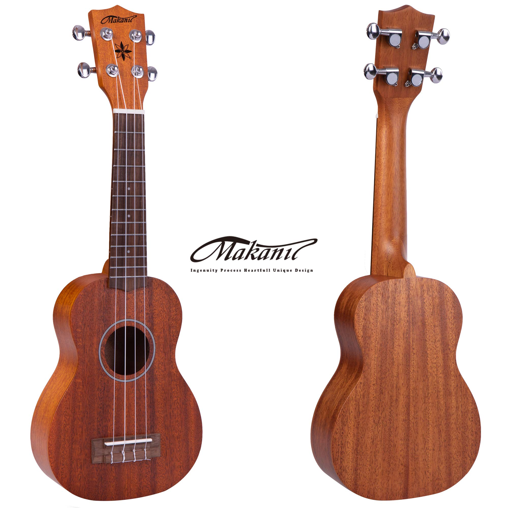 Makanu Soprano Ukulele Sapele 21 Inch Ukulele with Gig Bag for Beginners Matt Finish Four String Guitar