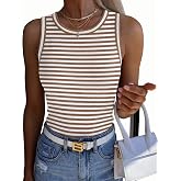 Zeagoo Womens Sleeveless Crewneck Ribbed Tank Tops Casual Basic Summer Top Slim Fitted Racerback Shirts