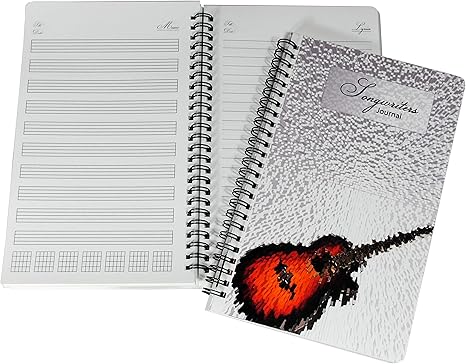 Amazon Com Guitar Songwriting Notebook Staff And Lyric Paper Chord And Scale Charts Wire Bound Home Kitchen