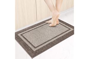 anllugs Kitchen Rugs 24" x 36", Non-Slip Machine Washable Kitchen Runner Rugs Floor Mats, Absorbent Comfort Standing Mats for Kitchen, Sink, Laundry and Hallway, Beige & Grayish Brown