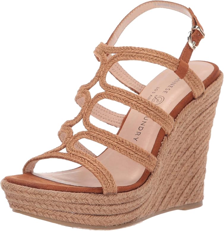 cognac espadrille wedges