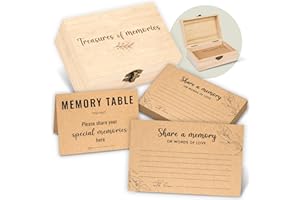 Woodamore Share A Memory Card for Celebration Of Life Ideas - 50 Pcs Funeral Memorial Cards, Favorite Memory Box for Graduation Wedding, Funeral Keepsake for Celebration Of Life Decorations