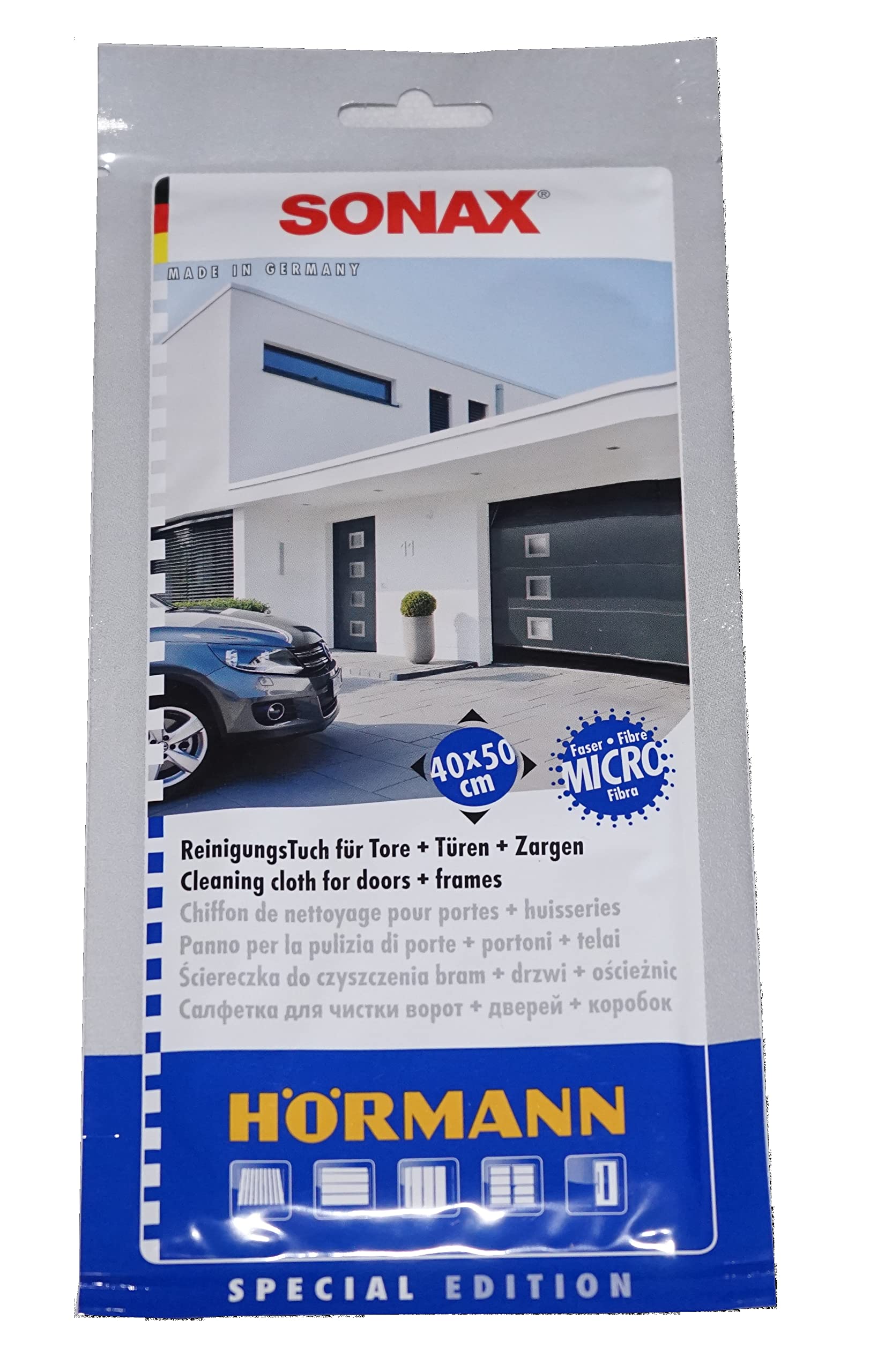 Hörmann (Microfibre Cloth for Gates, Doors and Sides, with Detergent, Size 40 x 50 cm, Streak-Free Cleaning of Surfaces) 4018988, White