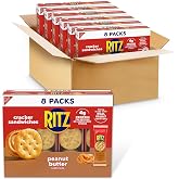 RITZ Peanut Butter Sandwich Crackers, 4g Protein, 48 Snack Packs | Lunch Snacks, 6 Cracker Sandwiches Per Pack, Individually Wrapped