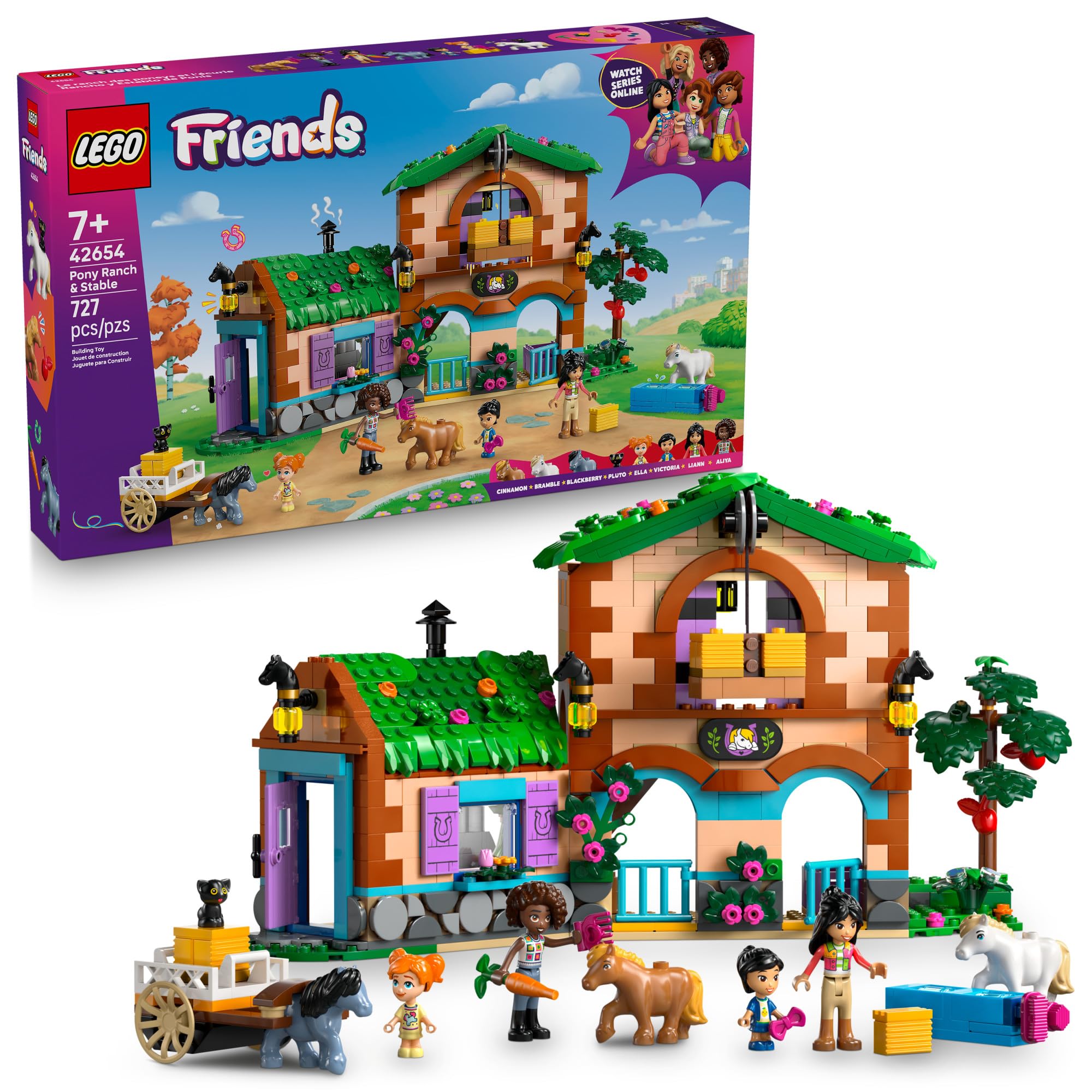 Photo 1 of LEGO Friends Pony Ranch & Stable Pretend Play Building Toy - Playset with 3 Horse Toys for Creative Storytelling - Birthday Gift Idea for Girls & Boys, Ages 7+ Who Love Horse Stuff - 42654