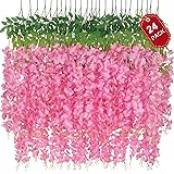 Waipfaru Wisteria Hanging Flowers, Fake Flowers, 24