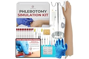 The Apprentice Doctor Phlebotomy Practice Kit – Complete Phlebotomy Training Arm for Venipuncture & IV Simulation | Designed for Medical & Nursing Students (Arm with Kit)