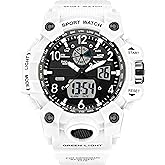 findtime Women’s Digital Watch Waterproof Sport Watch Analog Wristwatch Military Tactical Watches LED Luminous Alarm Stopwatch Dual Time Wrist Watches