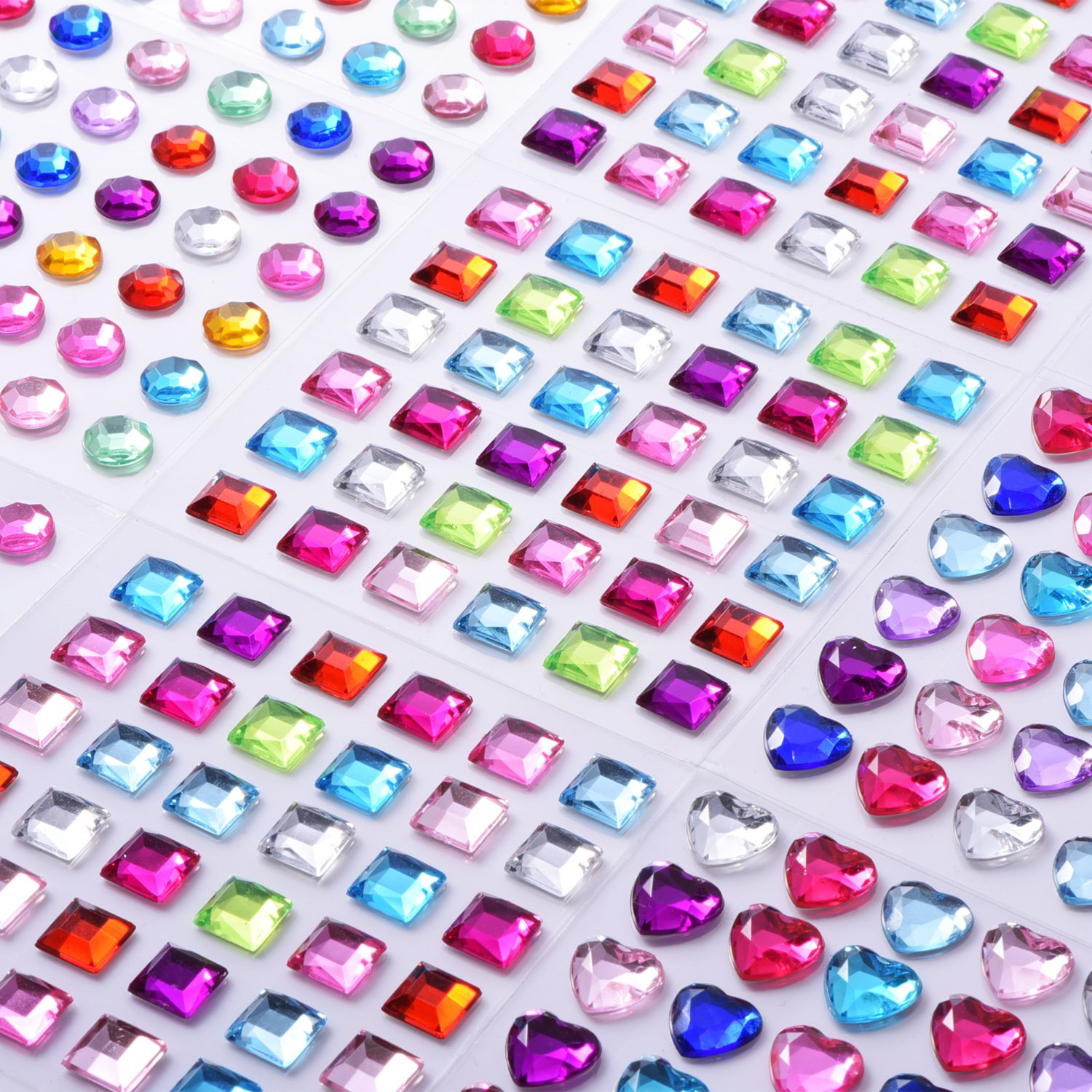 9 Sheets SelfAdhesive Rhinestone Stickers Stickon Crystal Gem Sheets