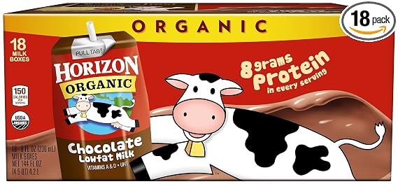 18-8 floz horizon, Organic chocolate Milk, reduced fat (742365208867)