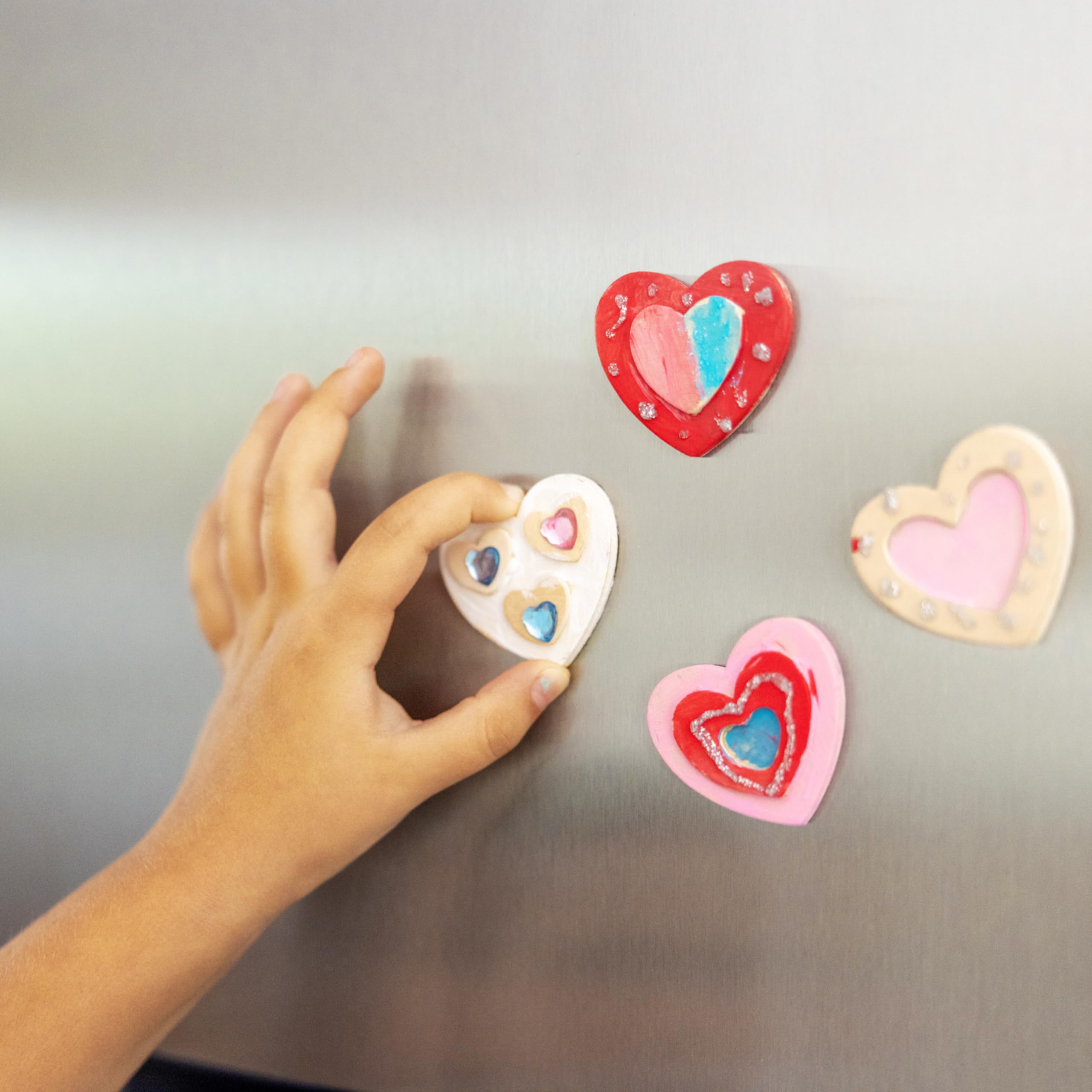 Melissa & Doug Created By Me! Paint & Decorate Your Own Wooden Magnets Craft Kit – Butterflies, Hearts, Flowers - Kids Craft Kits, Great Activity For Rainy Days And Party Favors, Ages 4+