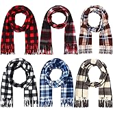 Wayyogh 6 PCS Buffalo Plaid Scarf Winter Buffalo Check Scarves Warm Long Blanket Scarf for Men Women Boys Girls Christmas Gifts