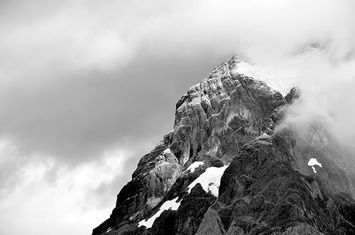 Photo Tirage Dart Montagne Enneigée Noir Et Blanc Parc