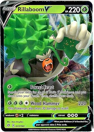 Rillaboom V 017 192 Ultra Rare Pokemon Sword And Shield Rebel Clash Amazon De Spielzeug